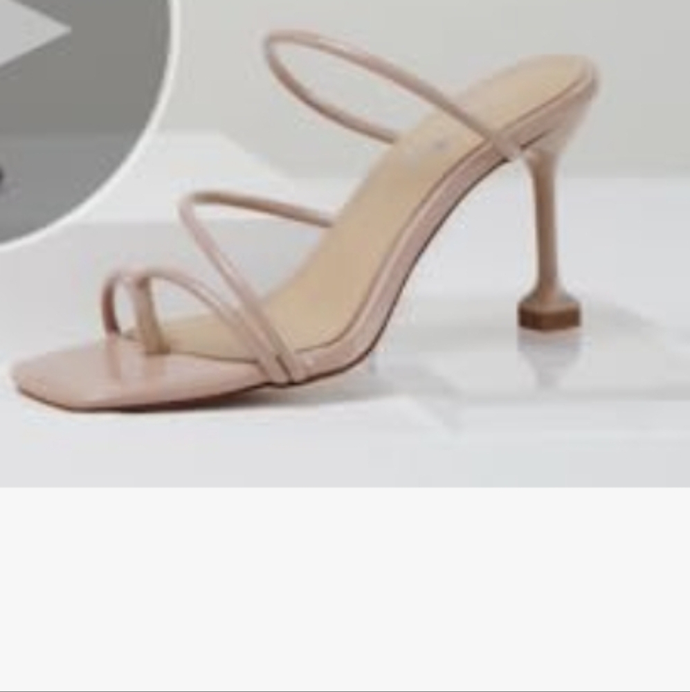 Vivianly Blush Strappy Sculpted Heel Sandals